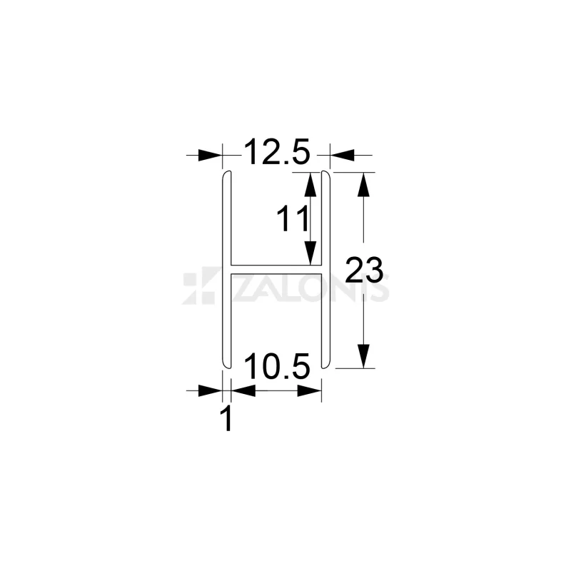ΗΤΑ ΑΛΟΥΜΙΝΙΟΥ 12.5x23 mm ΑΝΟΔΙΩΜΕΝΟ / ΓΙΑ 10 mm