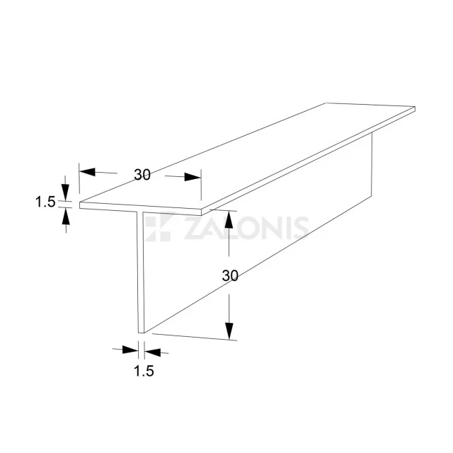 ΤΑΦ ΑΛΟΥΜΙΝΙΟΥ 30x30 / 1.5mm / ΑΝΟΔΙΩMENO