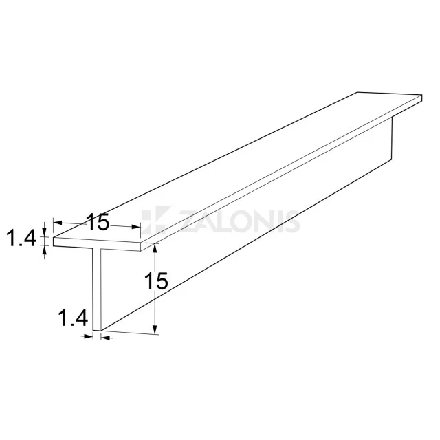 ΤΑΦ ΑΛΟΥΜΙΝΙΟΥ 15x15 / 1.4 mm / ΑΝΟΔΙΩMENO
