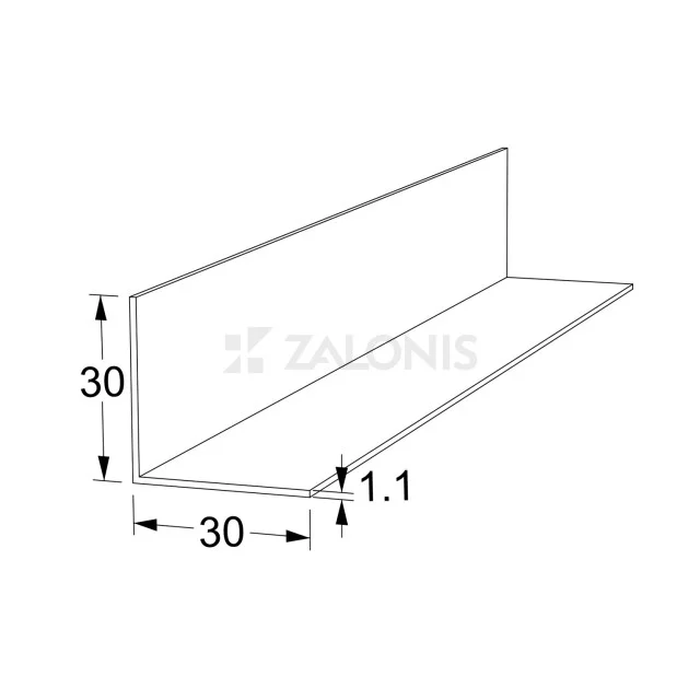ΓΩΝΙΑ ΑΛΟΥΜΙΝΙΟΥ 30x30 / ΜΑΥΡΟ