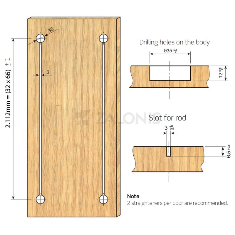 ΣΕΤ ΝΤΙΖΑ ΕΥΘΥΓΡΑΜΜΙΣΗΣ ΠΟΡΤΑΣ Φ.35x2112 mm / 3mm ΠΟΜΟΛΑ ΚΑΙ ΕΞΑΡΤΗΜΑΤΑ ΓΙΑ ΣΥΡΟΜΕΝΕΣ ΝΤΟΥΛΑΠΕΣ