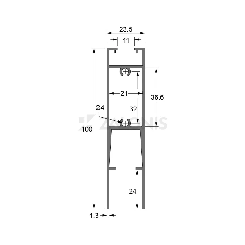 ΠΡΟΦΙΛ J7 100x24 ΣΥΡΟΜΕΝΗ ΝΤΟΥΛΑΠΑ m.006 / 50kg