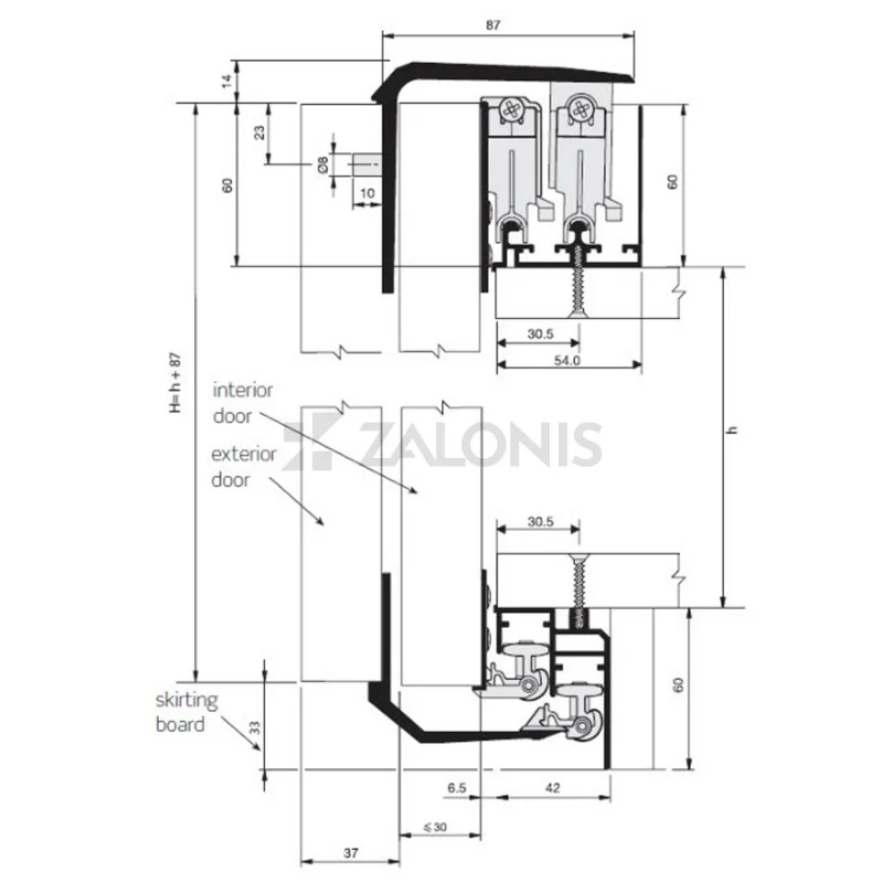 ΟΔΗΓΟΣ ΠΑΝΩ ΚΑΙ ΚΑΤΩ 600cm ΣΥΡΟΜΕΝΗ ΝΤΟΥΛΑΠΑ m.204 / 75kg