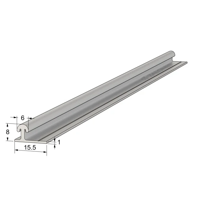 ΟΔΗΓΟΣ ΜΟΝΟΣ m.051 / 16x8 mm / ΑΛΟΥΜΙΝΙΟ ΜΑΤ