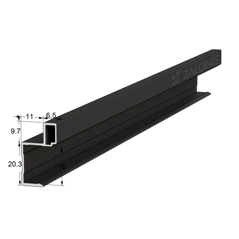 ΧΕΡΟΥΛΙ ΝΤΟΥΛΑΠΑΣ ΤΕΤΡ. 18mm / 270cm / ΜΑΥΡΟ ΜΑΤ ΠΡΟΦΙΛ ΑΛΟΥΜΙΝΙΟΥ ΣΥΡΟΜΕΝΩΝ ΣΥΣΤΗΜΑΤΩΝ