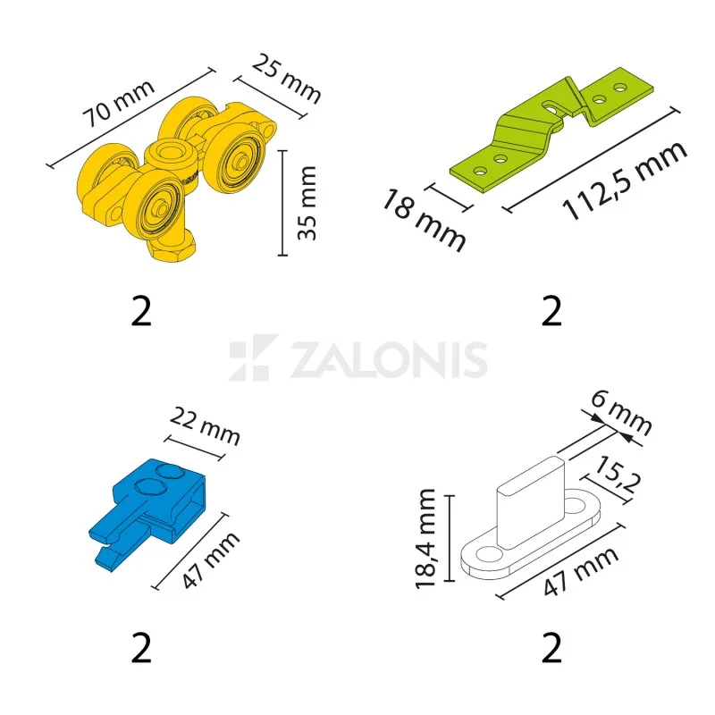 ΣΕΤ ΕΞΑΡΤΗΜΑΤΑ ΓΙΑ ΡΑΓΑ ΤΥΠΟΥ STANDARD / 100Kg/ΠΟΡΤΑ
