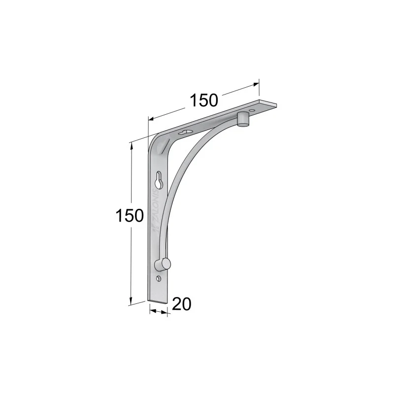 ΓΩΝΙΑ ΡΑΦΙΩΝ m.211 / 150x150mm / ΛΕΥΚΟ