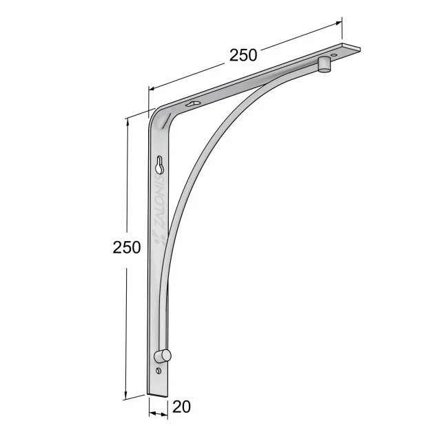 ΓΩΝΙΑ ΡΑΦΙΩΝ m.211 / 250x250mm / ΛΕΥΚΟ