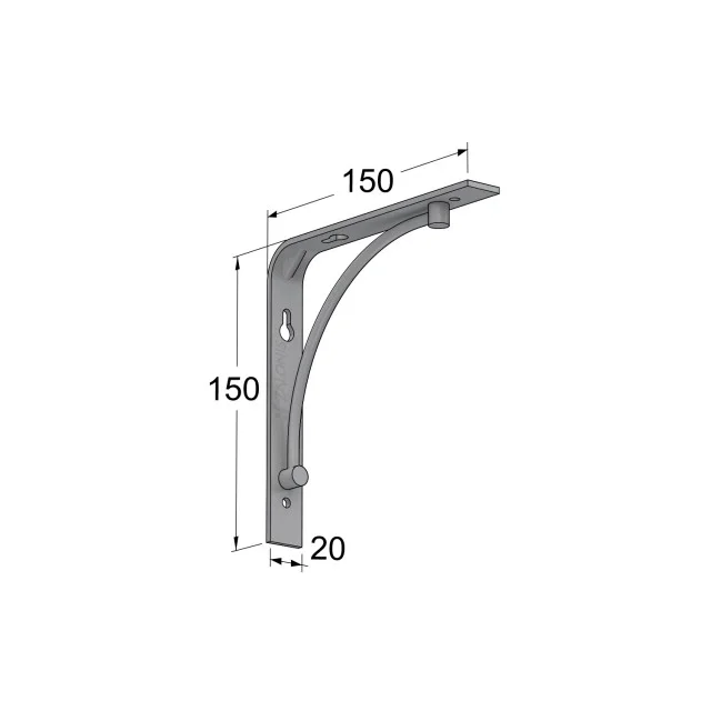 ΓΩΝΙΑ ΡΑΦΙΩΝ m.211 / 150x150mm / ΓΚΡΙ