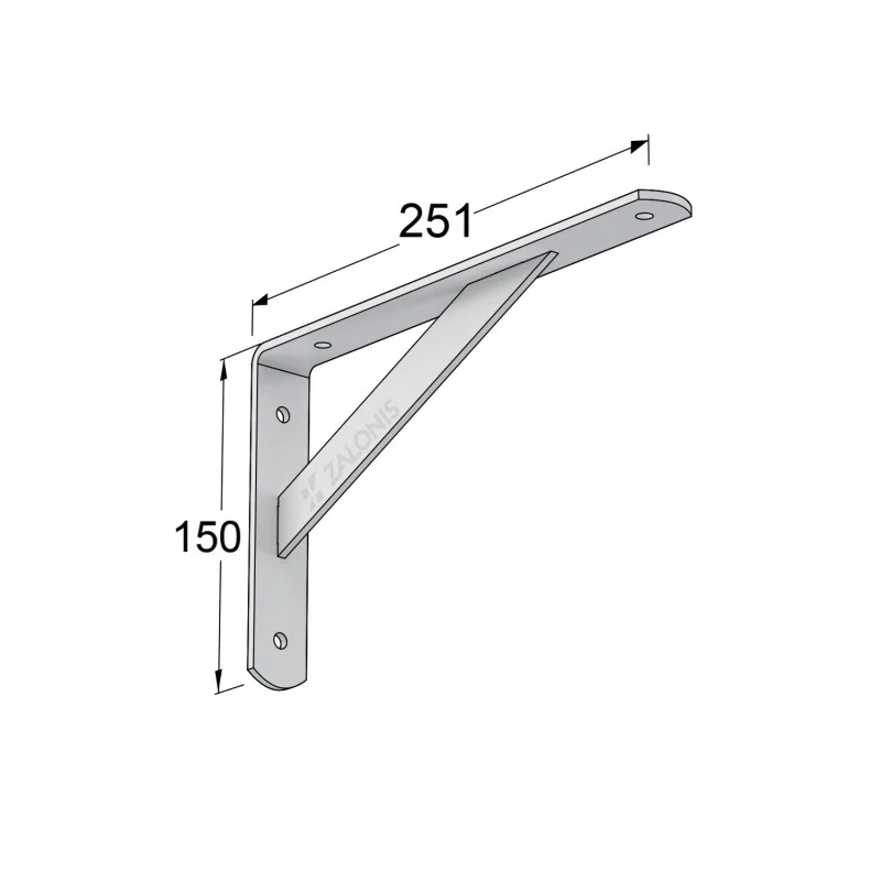 ΓΩΝΙΑ Β.Τ. 250x150mm / 320kg / ΛΕΥΚΟ