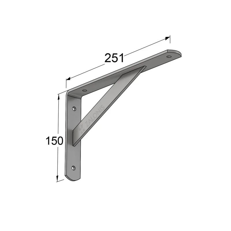 ΓΩΝΙΑ Β.Τ. 250x150mm / 320kg / ΓΚΡΙ