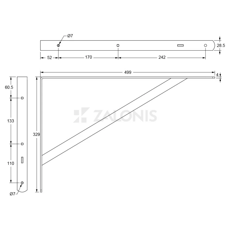 ΓΩΝΙΑ Β.Τ. 500x325mm / 185kg / ΜΑΥΡΟ
