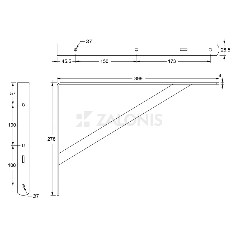 ΓΩΝΙΑ Β.Τ. 400x280mm / 225kg / ΜΑΥΡΟ ΓΩΝΙΕΣ ΡΑΦΙΩΝ ΒΑΡΕΩΣ ΤΥΠΟΥ