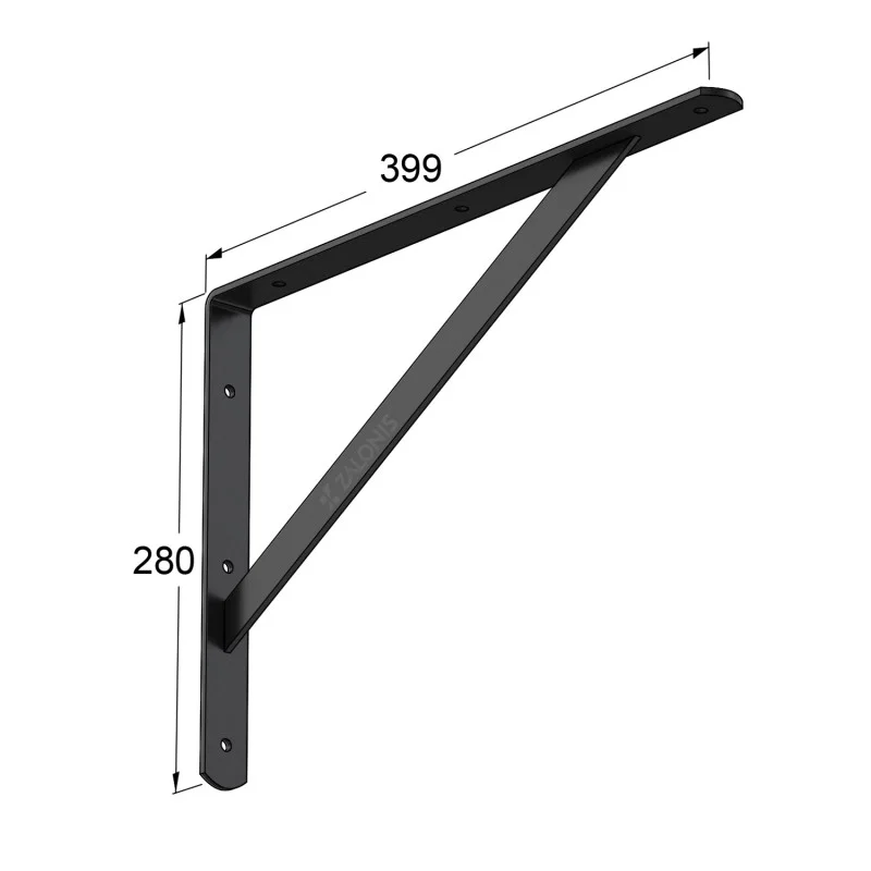 ΓΩΝΙΑ Β.Τ. 400x280mm / 225kg / ΜΑΥΡΟ ΓΩΝΙΕΣ ΡΑΦΙΩΝ ΒΑΡΕΩΣ ΤΥΠΟΥ