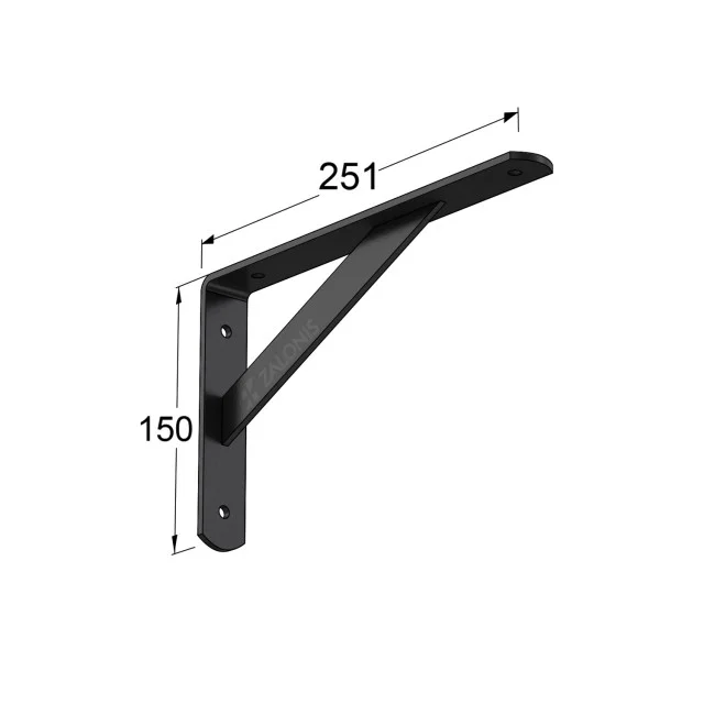 ΓΩΝΙΑ Β.Τ. 250x150mm / 320kg / ΜΑΥΡΟ