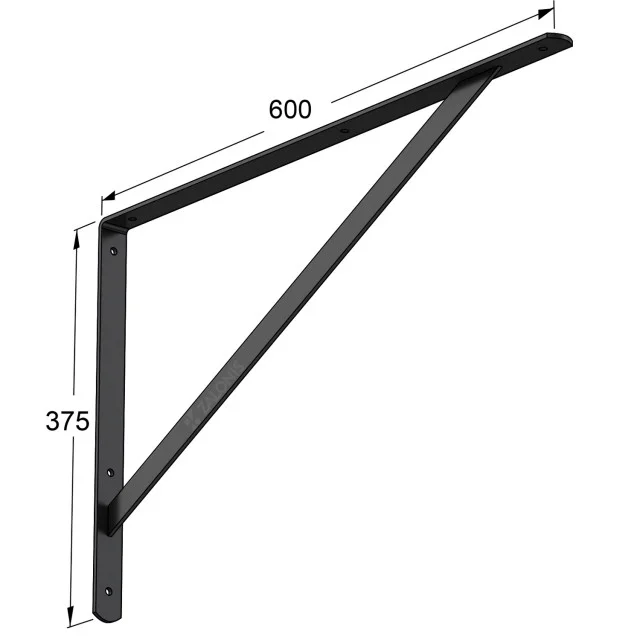 ΓΩΝΙΑ Β.Τ. 600x375mm / 150kg / ΜΑΥΡΟ
