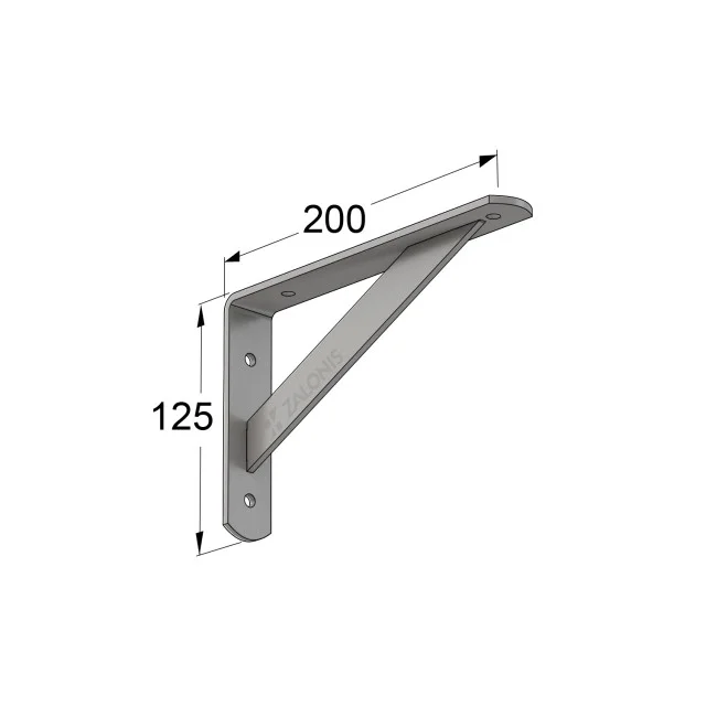 ΓΩΝΙΑ Β.Τ. 200x125mm / 320kg / ΓΚΡΙ