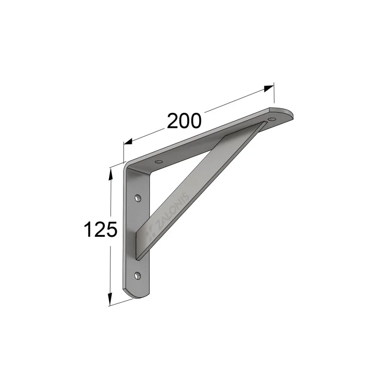 ΓΩΝΙΑ Β.Τ. 200x125mm / 320kg / ΓΚΡΙ