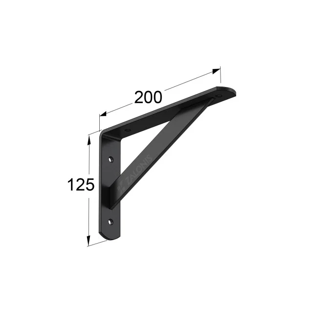 ΓΩΝΙΑ Β.Τ. 200x125mm / 320kg / ΜΑΥΡΟ