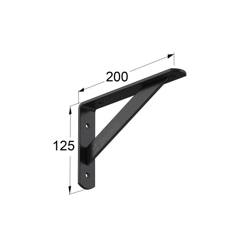 ΓΩΝΙΑ Β.Τ. 200x125mm / 320kg / ΜΑΥΡΟ