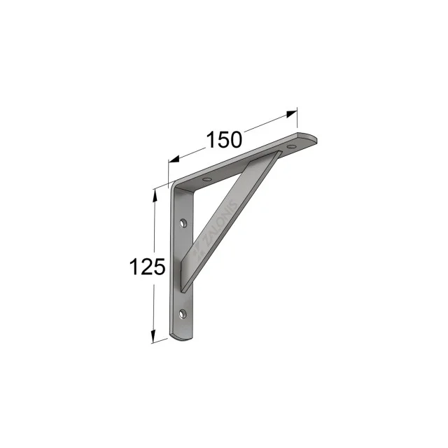 ΓΩΝΙΑ Β.Τ. 150x125mm / 320kg / ΓΚΡΙ