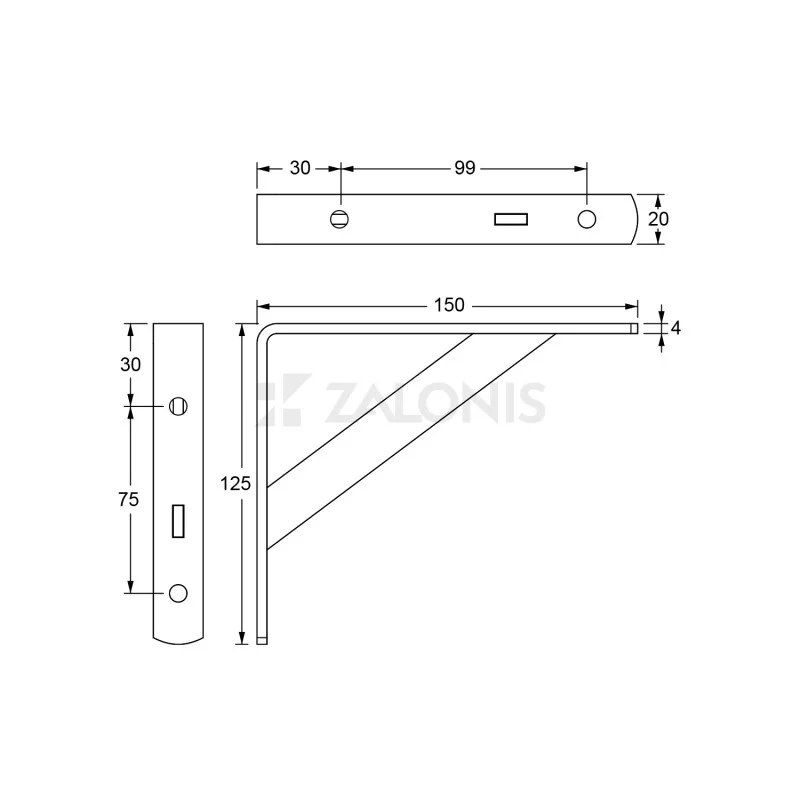 ΓΩΝΙΑ Β.Τ. 150x125mm / 320kg / ΛΕΥΚΟ ΓΩΝΙΑ Β.Τ. 150x125mm / 320kg / ΛΕΥΚΟ