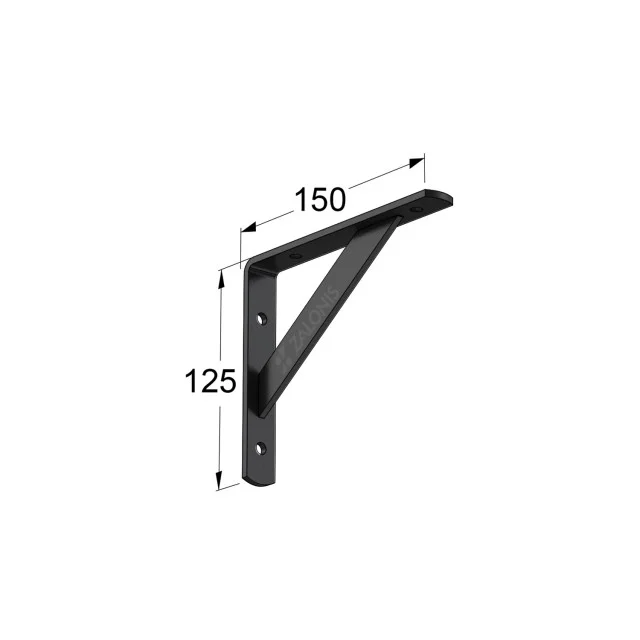 ΓΩΝΙΑ Β.Τ. 150x125mm / 320kg / ΜΑΥΡΟ