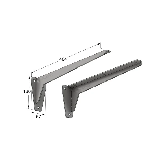 ΓΩΝΙΑ Β.Τ. m.380 / 404x130mm / 150kg/ΖΕΥΓΑΡΙ / ΓΚΡΙ