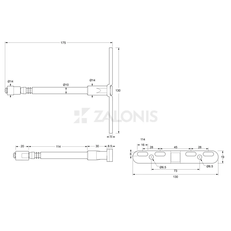 ΠΕΙΡΟΣ ΓΙΑ ΚΡΥΦΟ ΡΑΦΙ Φ.14x175 mm / ΜΕ ΡΥΘΜΙΣΗ