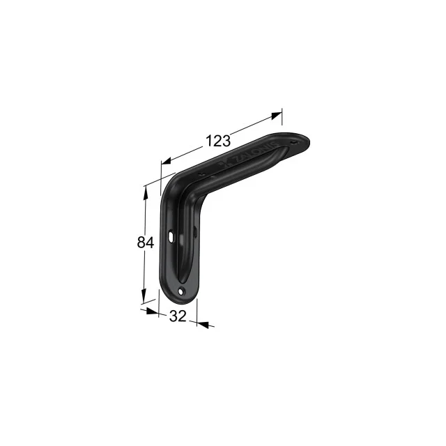 ΓΩΝΙΑ ΡΑΦΙΟΥ ΜΕ ΝΕΥΡΟ m.108 / 123x84mm / 35Kg/ΖΕΥΓ / ΜΑΥΡΟ