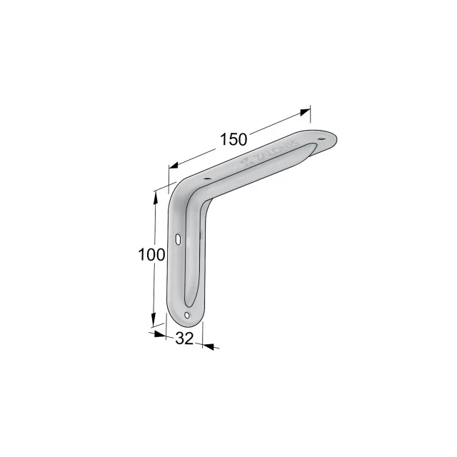ΓΩΝΙΑ ΡΑΦΙΟΥ ΜΕ ΝΕΥΡΟ m.108 / 150x100mm / 35Kg/ΖΕΥΓ / ΛΕΥΚΟ