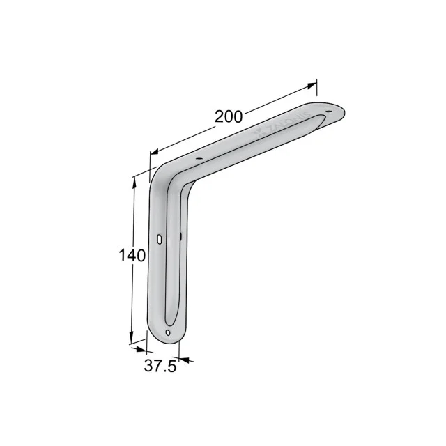 ΓΩΝΙΑ ΡΑΦΙΟΥ ΜΕ ΝΕΥΡΟ m.108 / 200x140mm / 35Kg/ΖΕΥΓ / ΛΕΥΚΟ