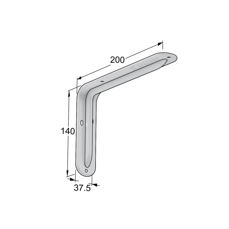 ΓΩΝΙΑ ΡΑΦΙΟΥ ΜΕ ΝΕΥΡΟ m.108 / 200x140mm / 35Kg/ΖΕΥΓ / ΛΕΥΚΟ
