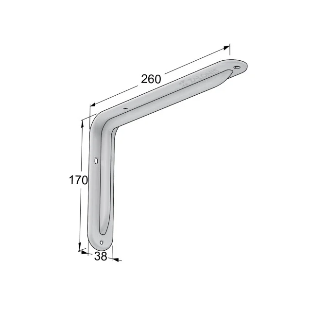 ΓΩΝΙΑ ΡΑΦΙΟΥ ΜΕ ΝΕΥΡΟ m.108 / 260x170mm / 40Kg/ΖΕΥΓ / ΛΕΥΚΟ