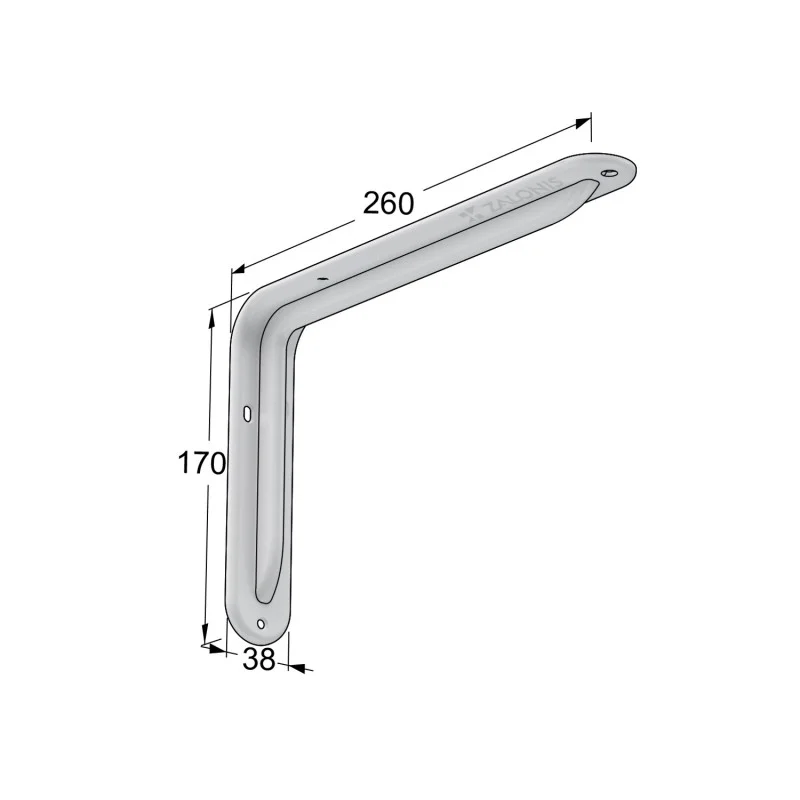 ΓΩΝΙΑ ΡΑΦΙΟΥ ΜΕ ΝΕΥΡΟ m.108 / 260x170mm / 40Kg/ΖΕΥΓ / ΛΕΥΚΟ