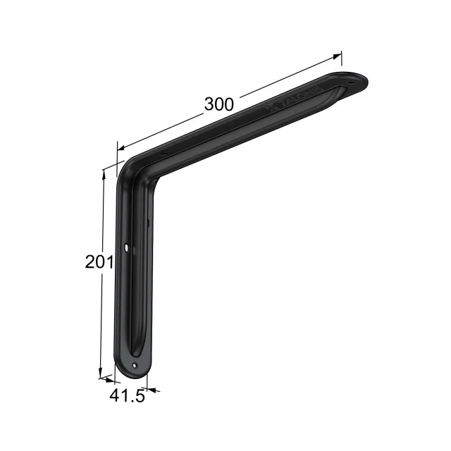 ΓΩΝΙΑ ΡΑΦΙΟΥ ΜΕ ΝΕΥΡΟ m.108 / 300x201mm / 40Kg/ΖΕΥΓ / ΜΑΥΡΟ