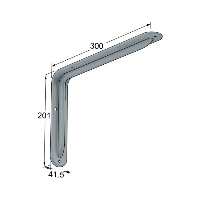 ΓΩΝΙΑ ΡΑΦΙΟΥ ΜΕ ΝΕΥΡΟ m.108 / 300x201mm / 40Kg/ΖΕΥΓ / ΓΚΡΙ