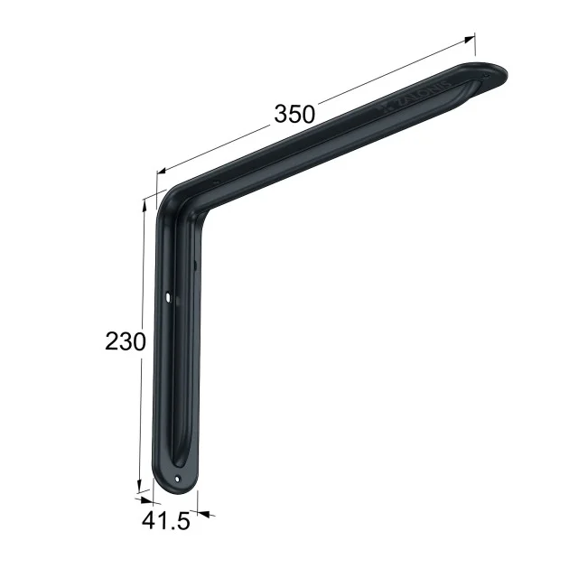 ΓΩΝΙΑ ΡΑΦΙΟΥ ΜΕ ΝΕΥΡΟ m.108 / 350x230mm / 35Kg/ΖΕΥΓ / ΜΑΥΡΟ