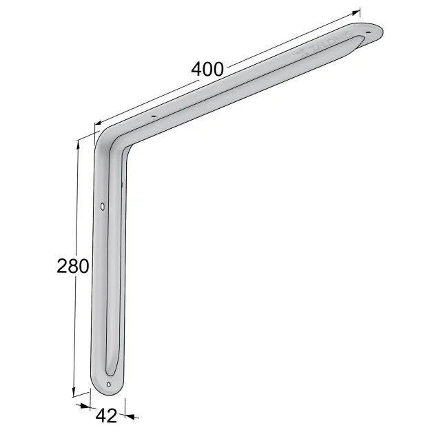 ΓΩΝΙΑ ΡΑΦΙΟΥ ΜΕ ΝΕΥΡΟ m.108 / 400x280mm / 35Kg/ΖΕΥΓ / ΛΕΥΚΟ