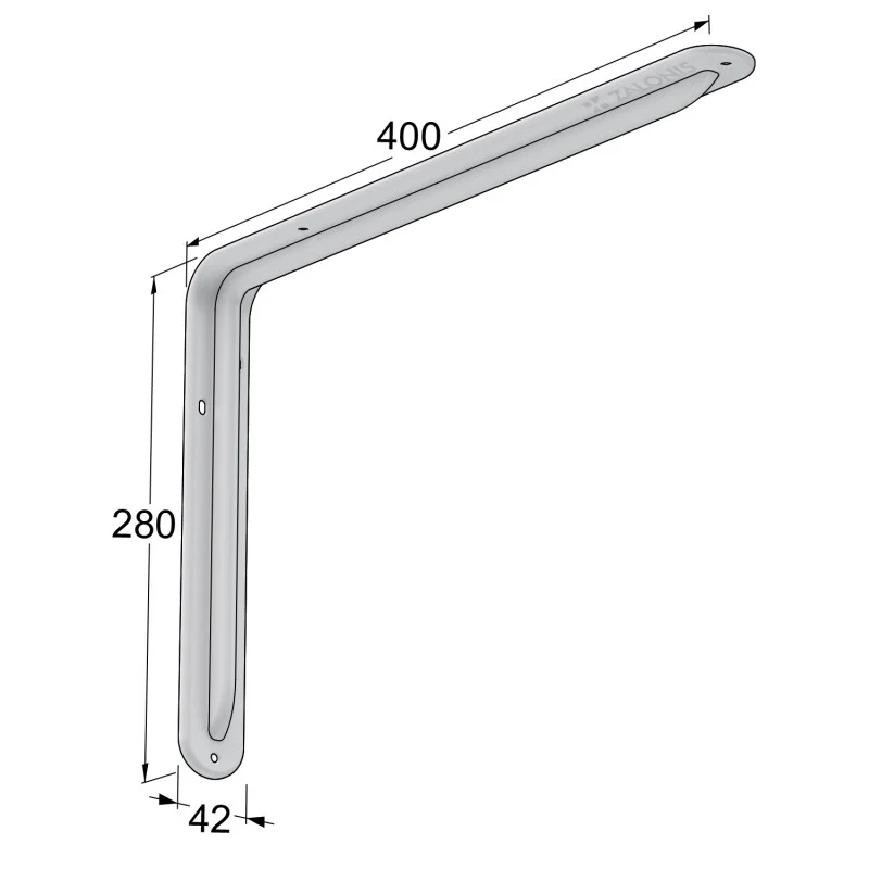 ΓΩΝΙΑ ΡΑΦΙΟΥ ΜΕ ΝΕΥΡΟ m.108 / 400x280mm / 35Kg/ΖΕΥΓ / ΛΕΥΚΟ