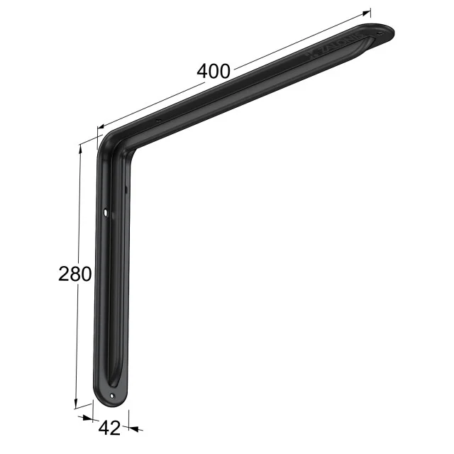 ΓΩΝΙΑ ΡΑΦΙΟΥ ΜΕ ΝΕΥΡΟ m.108 / 400x280mm / 35Kg/ΖΕΥΓ / ΜΑΥΡΟ