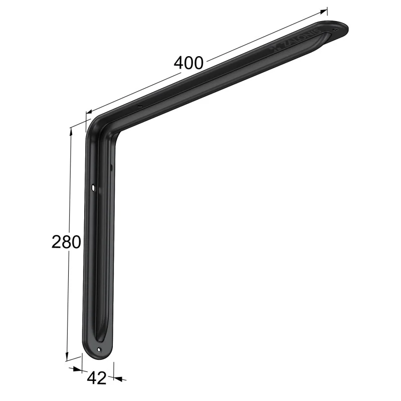 ΓΩΝΙΑ ΡΑΦΙΟΥ ΜΕ ΝΕΥΡΟ m.108 / 400x280mm / 35Kg/ΖΕΥΓ / ΜΑΥΡΟ