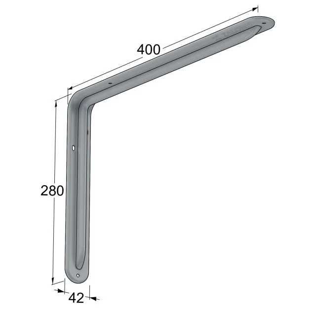 ΓΩΝΙΑ ΡΑΦΙΟΥ ΜΕ ΝΕΥΡΟ m.108 / 400x280mm / 35Kg/ΖΕΥΓ / ΓΚΡΙ