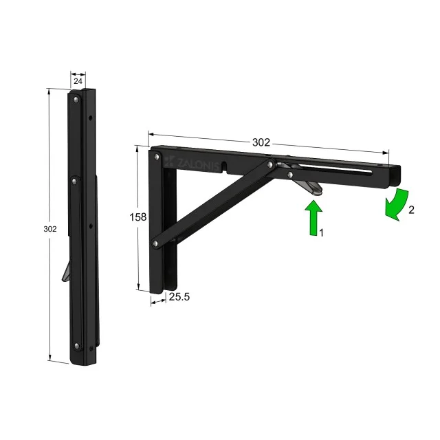 ΓΩΝΙΑ ΣΠΑΣΤΗ 30x16 / 80kg / ΜΑΥΡΟ