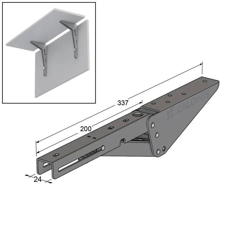 ΒΡΑΧΙΩΝΑΣ ΡΑΦΙΟΥ ΣΠΑΣΤΟΣ ΓΙΑ ΕΠΕΚΤΑΣΗ ΤΡΑΠΕΖΙΟΥ / 20cm / ΓΚΡΙ ΜΑΤ