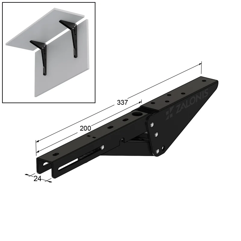 ΒΡΑΧΙΩΝΑΣ ΡΑΦΙΟΥ ΣΠΑΣΤΟΣ ΓΙΑ ΕΠΕΚΤΑΣΗ ΤΡΑΠΕΖΙΟΥ / 20cm / ΜΑΥΡΟ