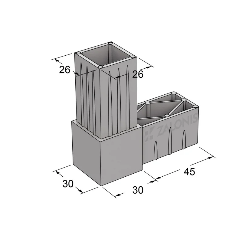 ΔΙΠΛΟΣ ΣΥΝΔΕΣΜΟΣ 30x30 / ΓΚΡΙ