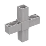 ΤΕΤΡΑΠΛΟΣ ΣΥΝΔΕΣΜΟΣ ΣΤΑΥΡΟΣ 40x40 / ΓΚΡΙ