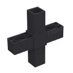 ΤΕΤΡΑΠΛΟΣ ΣΥΝΔΕΣΜΟΣ ΣΤΑΥΡΟΣ 40x40 / ΜΑΥΡΟ