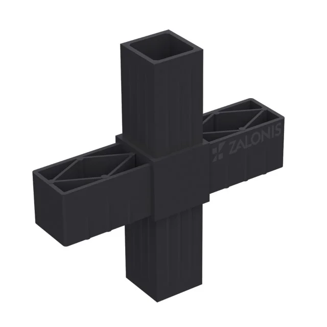 ΤΕΤΡΑΠΛΟΣ ΣΥΝΔΕΣΜΟΣ ΣΤΑΥΡΟΣ 40x40 / ΜΑΥΡΟ